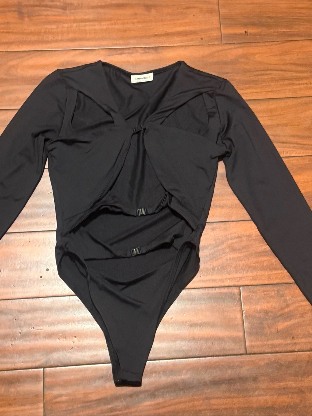 IAMNOTBASIC Long-Sleeve Cutout Bodysuit in Black - Picture 2 of 9